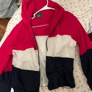 red white and blue windbreakers